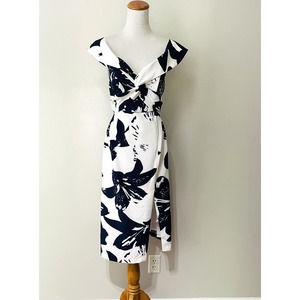Bardot Dress 6 S Botanica Twist Front V-neck Sheath Camilla Cocktail Sleeveless